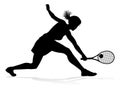 Tennis Player Woman Sports Person Silhouette Royalty Free Stock Photo