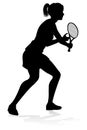 Tennis Player Woman Sports Person Silhouette Royalty Free Stock Photo