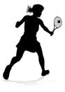 Tennis Player Woman Sports Person Silhouette Royalty Free Stock Photo