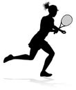 Tennis Player Woman Sports Person Silhouette Royalty Free Stock Photo