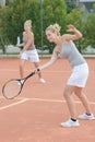 Tennis practice with friends Royalty Free Stock Photo