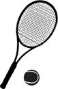 Tennis racket and ball