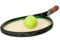 Tennis Racket with Ball Royalty Free Stock Photo