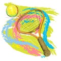 Tennis racket and ball Royalty Free Stock Photo