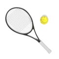 Tennis racket and ball Royalty Free Stock Photo