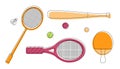 Tennis racket and ball ,equipments for badminton game sport . Vector illustration EPS 10 Royalty Free Stock Photo