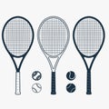 Tennis racket and ball, vector