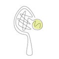 Tennis racket with ball line symbol Royalty Free Stock Photo