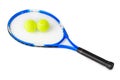 Tennis racket and balls Royalty Free Stock Photo