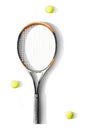 Tennis. Tennis racket and balls the white background. Isolated Royalty Free Stock Photo