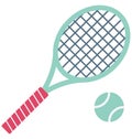 Tennis Racket Color Vector Icon which can easily modify or edit