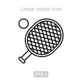 Tennis racket. Linear icon.