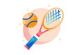 Tennis racket with tennisball Royalty Free Stock Photo