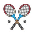 Tennis racket vector icon badminton logo cartoon illustration vintage Sports colorful Royalty Free Stock Photo