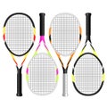 Tennis rackets in colors