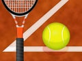 Tennis racquet and ball Royalty Free Stock Photo