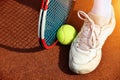 Tennis racquet and balls Royalty Free Stock Photo