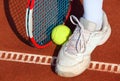 Tennis racquet and balls Royalty Free Stock Photo