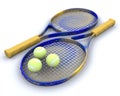 Tennis raquet and balls Royalty Free Stock Photo