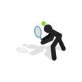 Tennis returner icon, isometric 3d style Royalty Free Stock Photo