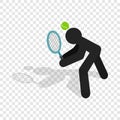 Tennis returner isometric icon