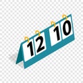 Tennis score board isometric icon Royalty Free Stock Photo