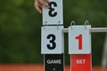 Tennis scoreboard Royalty Free Stock Photo