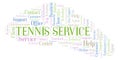 Tennis Service word cloud. Royalty Free Stock Photo