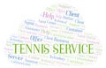 Tennis Service word cloud. Royalty Free Stock Photo