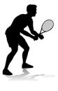 Tennis Silhouette Sport Player Man Royalty Free Stock Photo