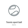 Tennis sport ball outline vector icon. Thin line black tennis sport ball icon, flat vector simple element illustration from Royalty Free Stock Photo