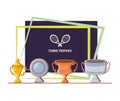 Tennis sport champions trophys Royalty Free Stock Photo