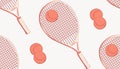 Tennis sport pattern background with ball racket seamless vector. Athletic outdoor illustration, flat game graphic repeate