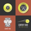 Tennis, sport set of vector logo, icon, symbol, emblem Royalty Free Stock Photo