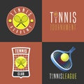 Tennis, sport set of vector logo, icon, symbol, emblem, badge Royalty Free Stock Photo