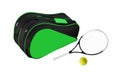 Tennis sports bag isolated