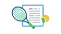 Tennis Sports Document Icon: Game Rules & Player Stats, vector design Generative AI Royalty Free Stock Photo