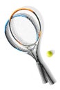 Tennis. Tennis rackets and ball the white background. Isolated Royalty Free Stock Photo