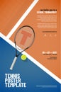 Tennis tournament poster template with sample text Royalty Free Stock Photo