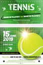 Tennis tournament poster template with sample text in separate l Royalty Free Stock Photo