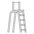 Tennis tower for judges icon, outline style