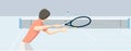 Tennis, two tennis players playing, flat design vector illustration