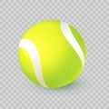 Vector realistic tennis ball closeup isolated on transparent background Royalty Free Stock Photo