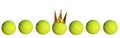 Tennis winner king crown on yellow tennis ball champion best first 1 - 3d rendering