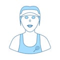 Tennis Woman Athlete Head Icon