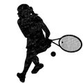 Tennis woman player silhouette