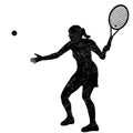 Tennis woman player silhouette