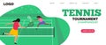 Tennis woman players tournamet championship web page banner design
