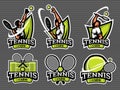 Tennisball logo and badge set image