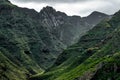 The Teno mountains on Tenerife. Gloomy but full of greenery and plants, this valley shows itself on a rainy day